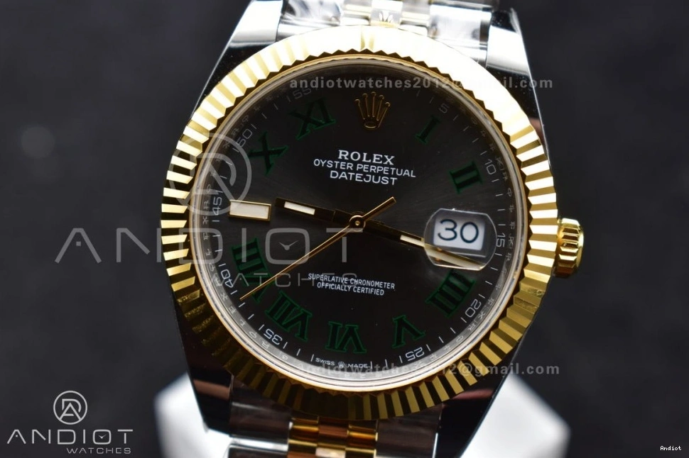 YG Gray 1:1 Bracelet 41 (Gain Weight) Dial Roman SS Best Steel 126333 Edition SH3235 904L SS ARF YG Green DateJust on Jubilee 1103